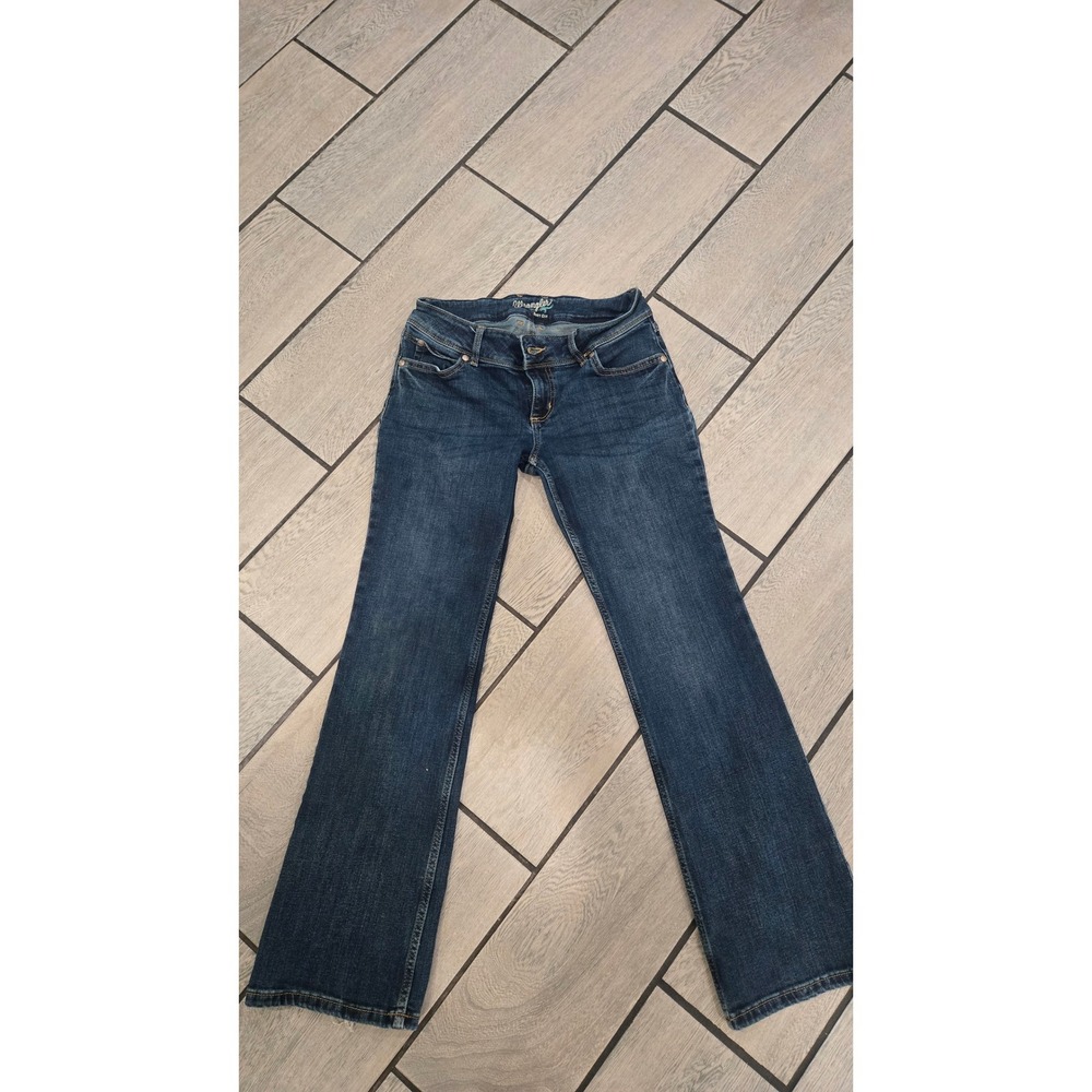 Wrangler Womens Bootcut Jeans Dark Wash 5/6x30 Blue Denim 1007MWZGS